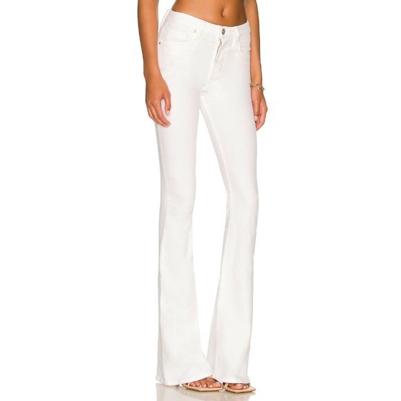 HUDSON JEANS Holly High-Rise Flared Jeans in White - Size 30 - Picture 2 of 4